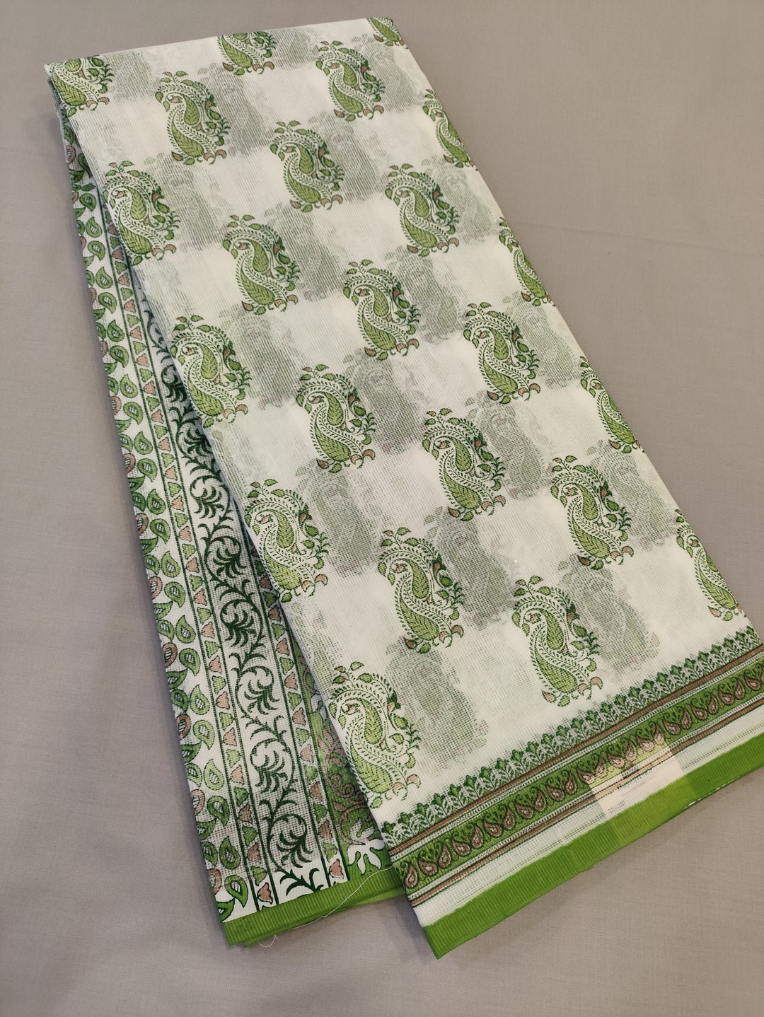 Hayagrivas White Kota Cotton Saree KBF323E2-14