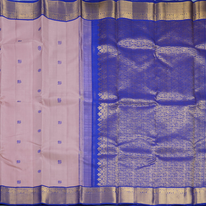 Hayagrivas Handloom Onion Pink Kanjivaram Silk Saree with Ms Blue Border KBF325E1-1