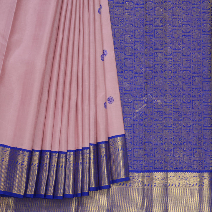 Hayagrivas Handloom Onion Pink Kanjivaram Silk Saree with Ms Blue Border KBF325E1-1