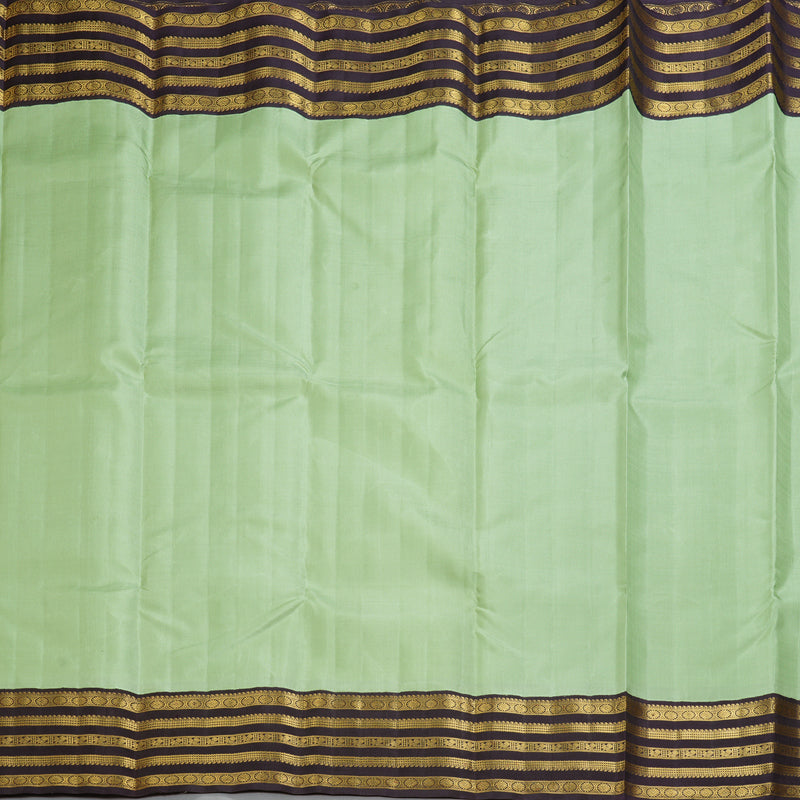 Hayagrivas Handloom Pista Green Kanjivaram Silk Saree with Midnight Blue Border KBF325E2-2