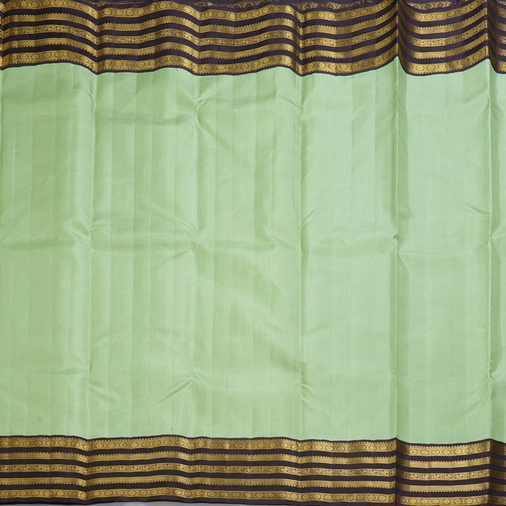 Hayagrivas Handloom Pista Green Kanjivaram Silk Saree with Midnight Blue Border KBF325E2-2