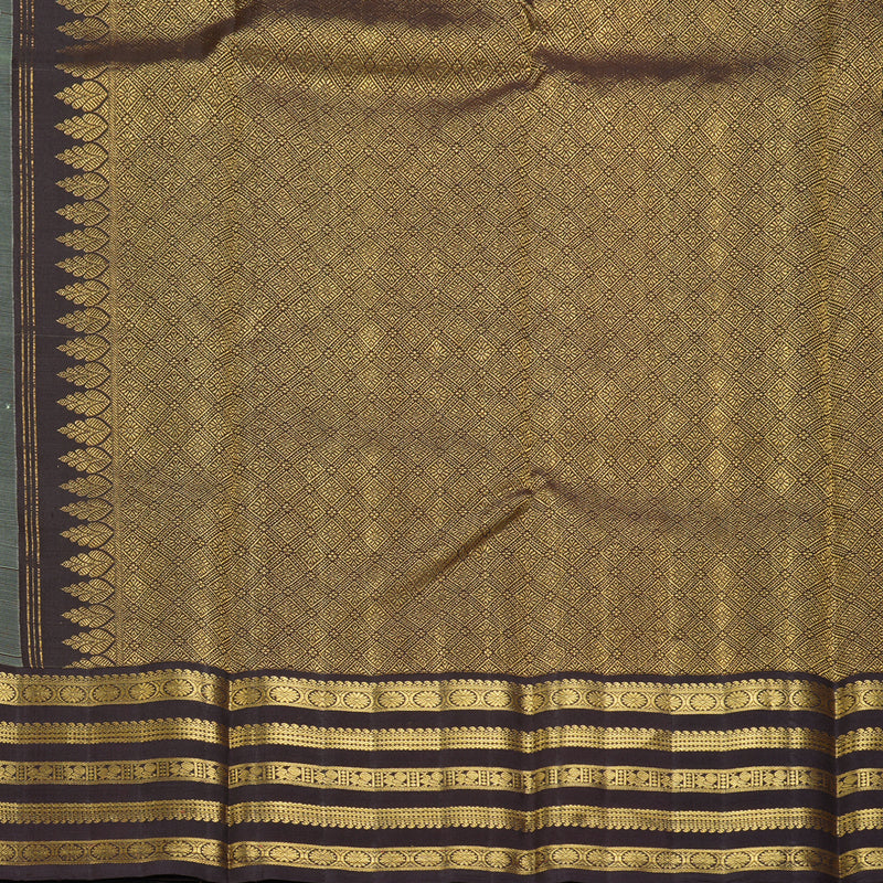 Hayagrivas Handloom Pista Green Kanjivaram Silk Saree with Midnight Blue Border KBF325E2-2
