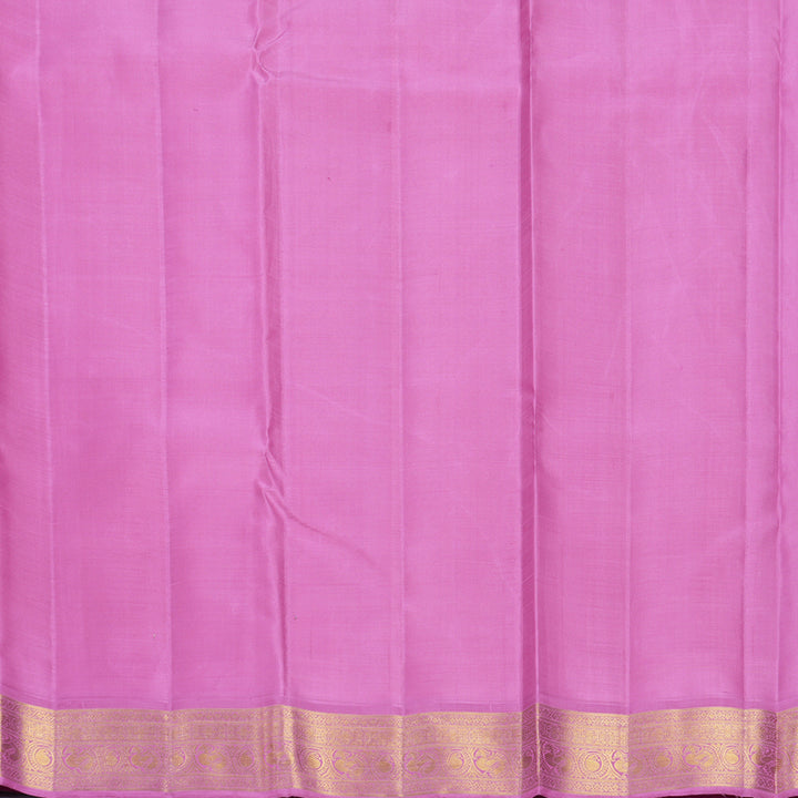 Hayagrivas Handloom Yellow Kanjivaram Silk Saree with Lotus Pink Border KBF325E4-1