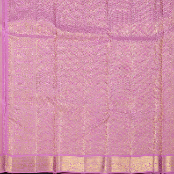 Hayagrivas Handloom Yellow Kanjivaram Silk Saree with Lotus Pink Border KBF325E4-1