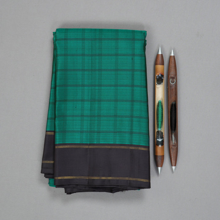 Hayagrivas Handloom Peacock Green Kanjivaram Silk Saree with Deep Nagapazham Border KBF325E6-1