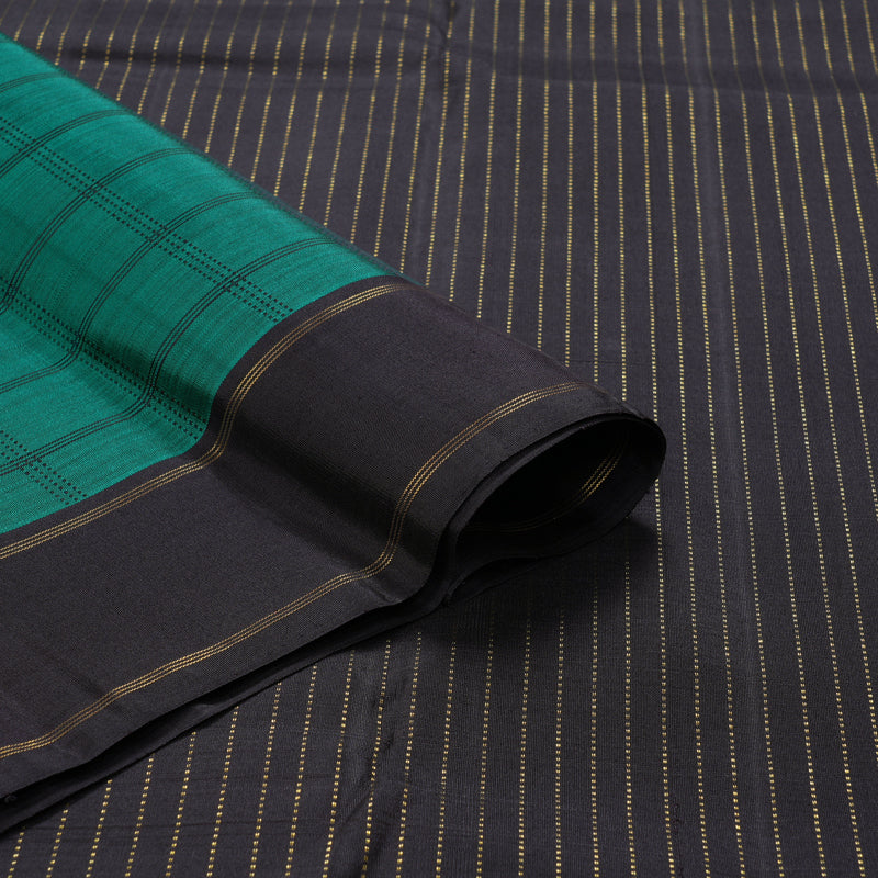 Hayagrivas Handloom Peacock Green Kanjivaram Silk Saree with Deep Nagapazham Border KBF325E6-1