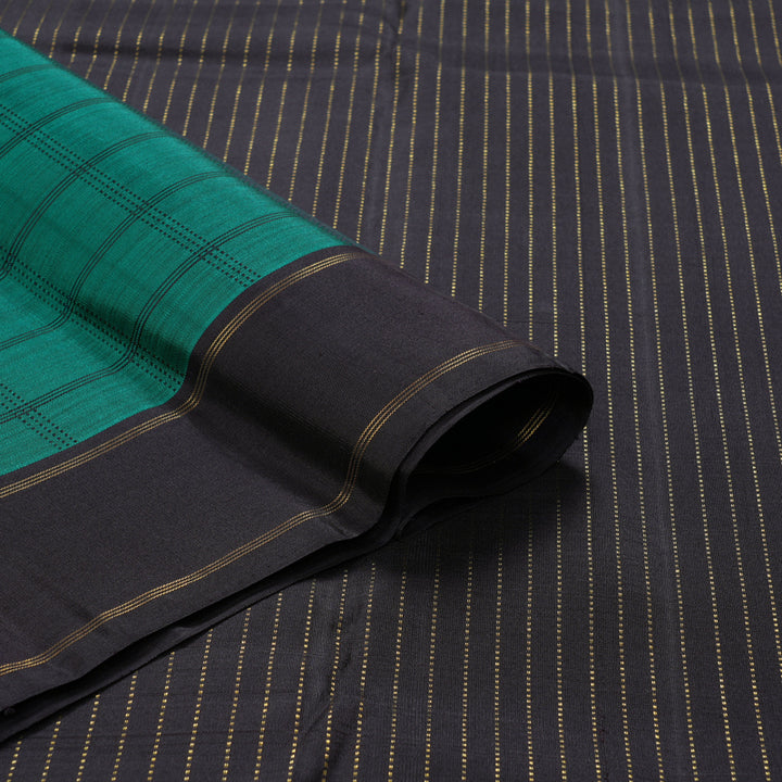 Hayagrivas Handloom Peacock Green Kanjivaram Silk Saree with Deep Nagapazham Border KBF325E6-1