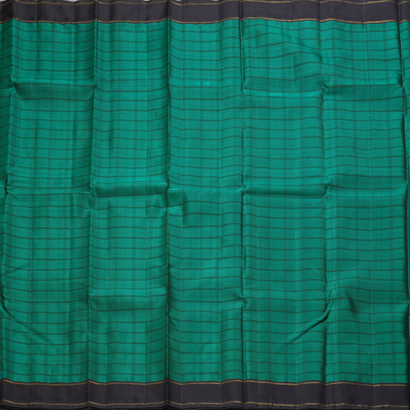 Hayagrivas Handloom Peacock Green Kanjivaram Silk Saree with Deep Nagapazham Border KBF325E6-1