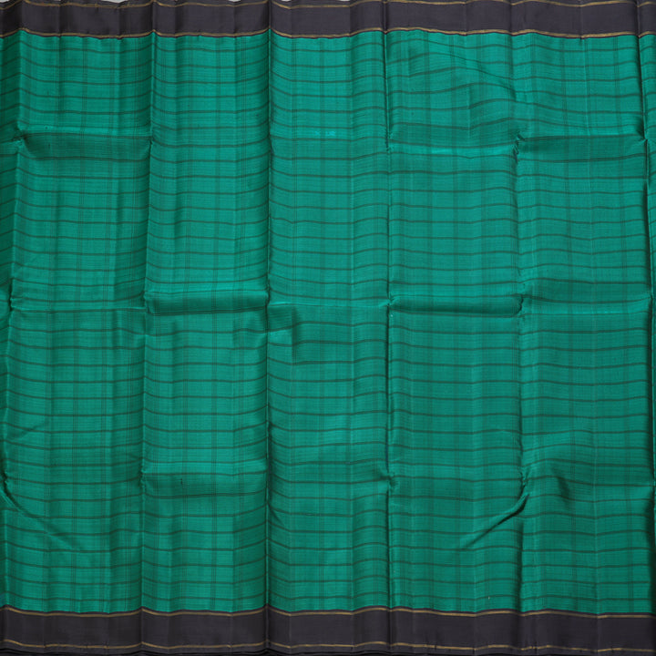 Hayagrivas Handloom Peacock Green Kanjivaram Silk Saree with Deep Nagapazham Border KBF325E6-1