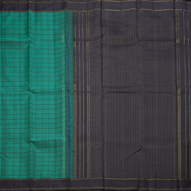 Hayagrivas Handloom Peacock Green Kanjivaram Silk Saree with Deep Nagapazham Border KBF325E6-1