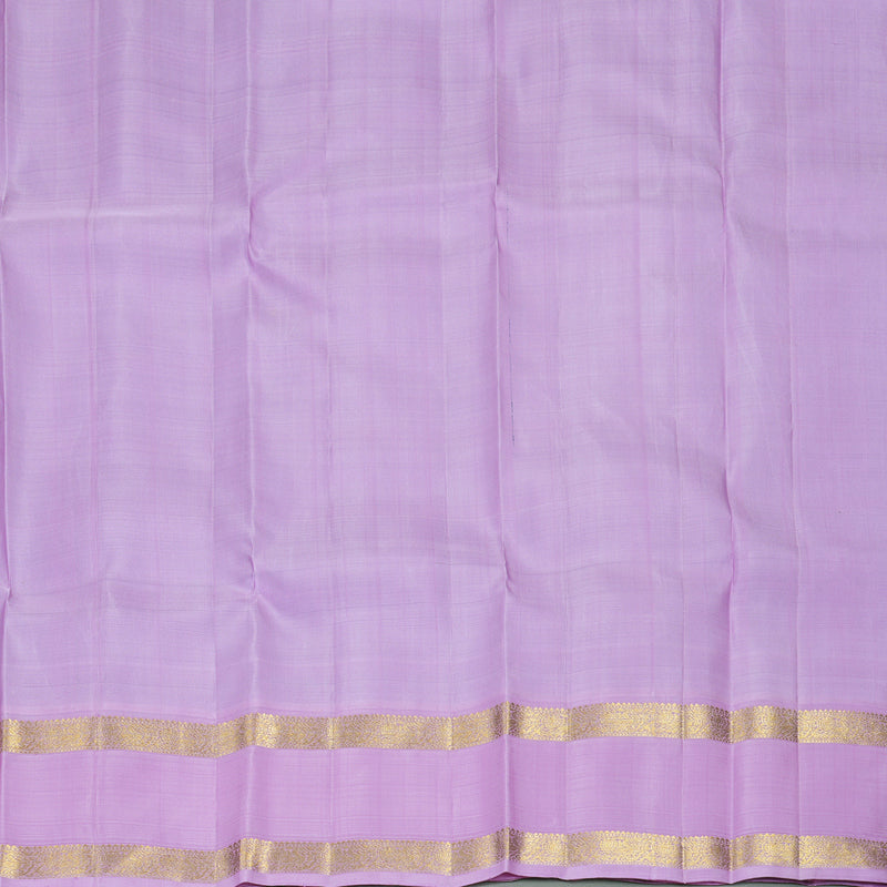 Hayagrivas Handloom Pastel Green Kanjivaram Silk Saree with Lilac Border KBF326E2-1