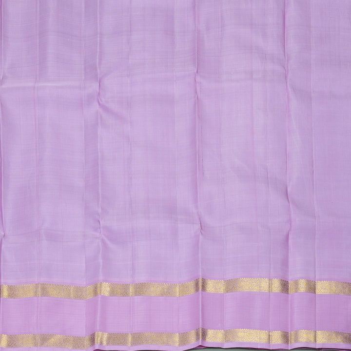 Hayagrivas Handloom Pastel Green Kanjivaram Silk Saree with Lilac Border KBF326E2-1