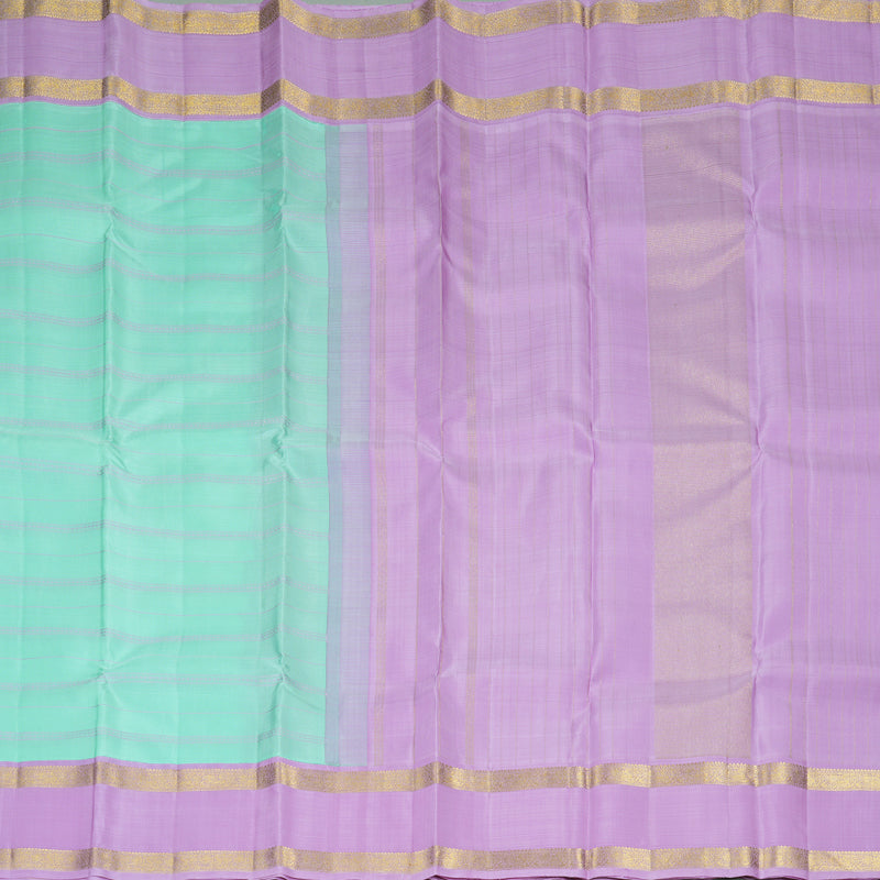 Hayagrivas Handloom Pastel Green Kanjivaram Silk Saree with Lilac Border KBF326E2-1