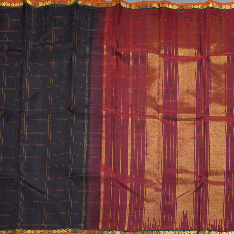 Hayagrivas Handloom Black Kanjivaram Silk Saree KBF326E4-1