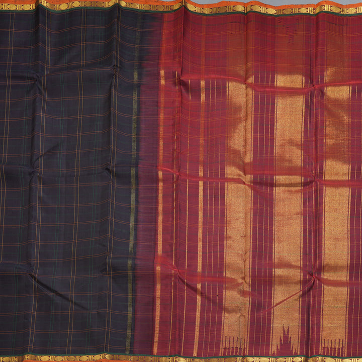 Hayagrivas Handloom Black Kanjivaram Silk Saree KBF326E4-1