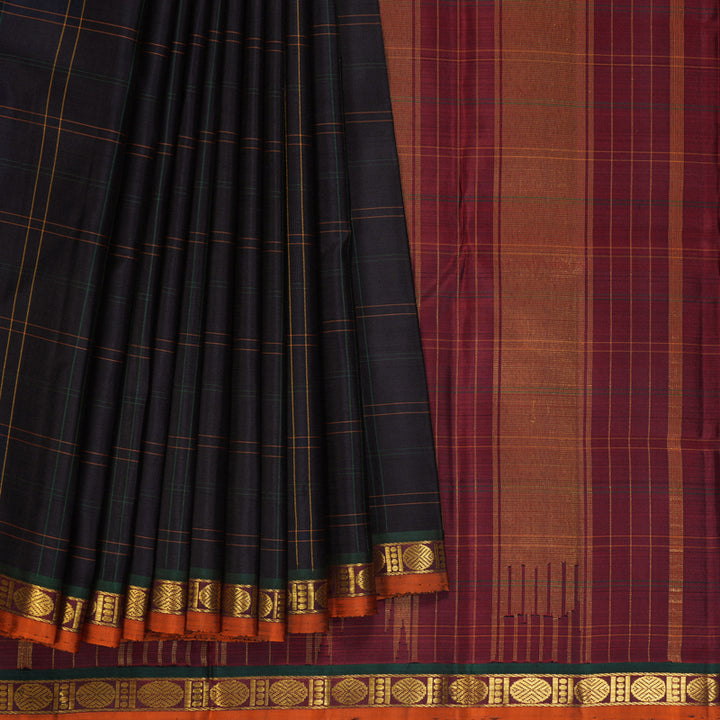 Hayagrivas Handloom Black Kanjivaram Silk Saree KBF326E4-1