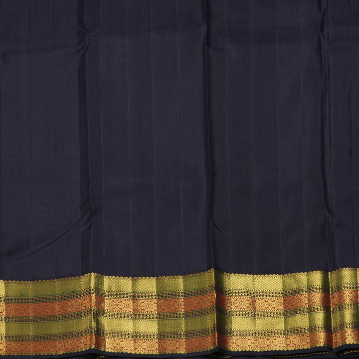 Hayagrivas Handloom Half-White Kanjivaram Silk Saree with Deep Snuff Border KBF326E6-1