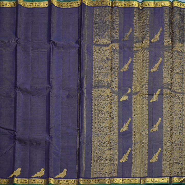 Hayagrivas Handloom Navy Blue Kanjivaram Silk Saree KBF326E9-1
