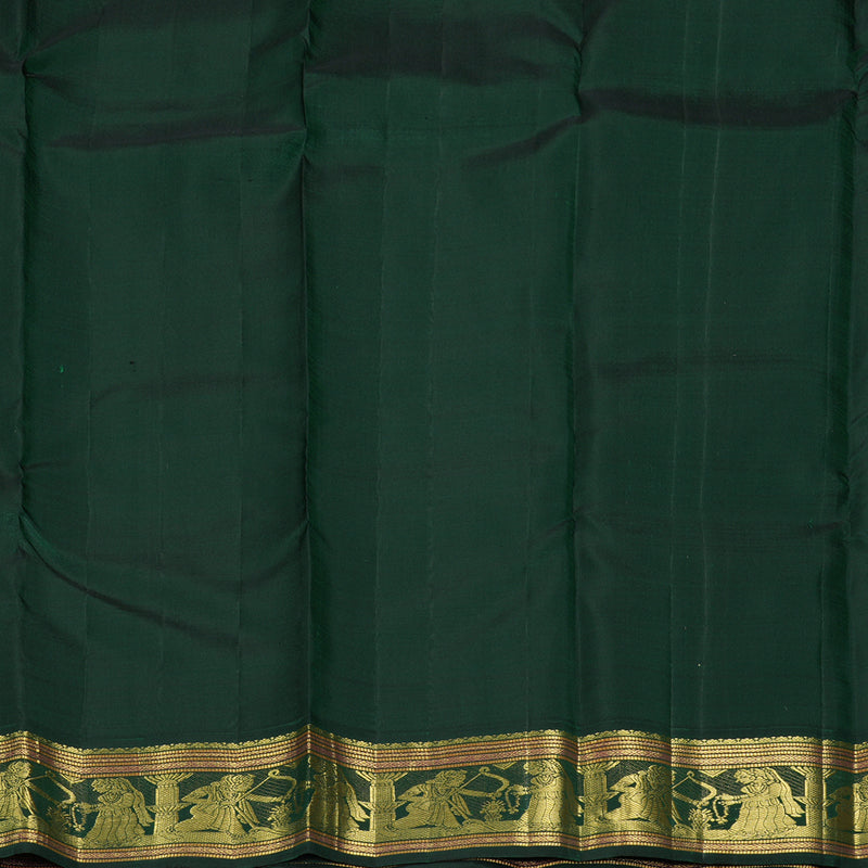 Hayagrivas Handloom Baby Pink Kanjivaram Silk Saree with Bottle Green Border KBF328E1-1