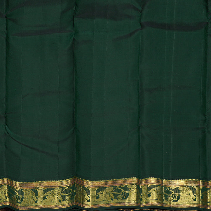 Hayagrivas Handloom Baby Pink Kanjivaram Silk Saree with Bottle Green Border KBF328E1-1