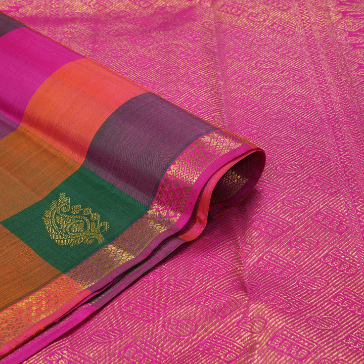 Hayagrivas Handloom Multicolour Checks Kanjivaram Silk Saree KBF330E1-1