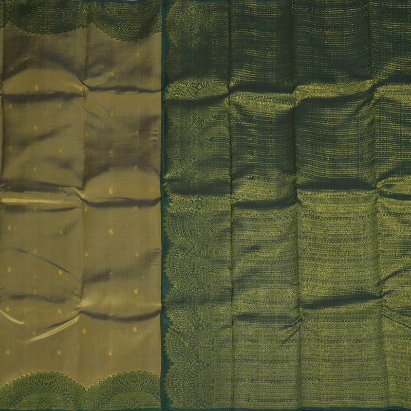 Hayagrivas Handloom Khaki Brown Kanjivaram Silk Saree KBF330E4-1