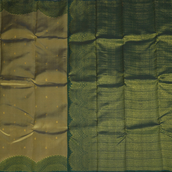 Hayagrivas Handloom Khaki Brown Kanjivaram Silk Saree KBF330E4-1