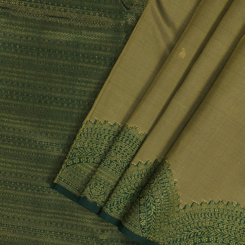 Hayagrivas Handloom Khaki Brown Kanjivaram Silk Saree KBF330E4-1