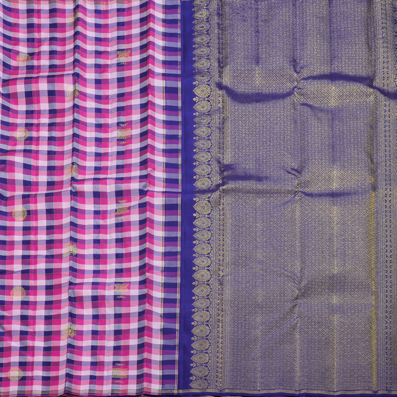 Hayagrivas Handloom Multicolour Checks Kanjivaram Silk Saree KBF331E1-1