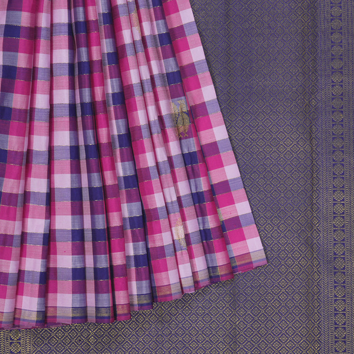 Hayagrivas Handloom Multicolour Checks Kanjivaram Silk Saree KBF331E1-1