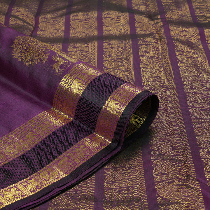 Hayagrivas Handloom Purple Kanjivaram Silk Saree KBF331E1-2