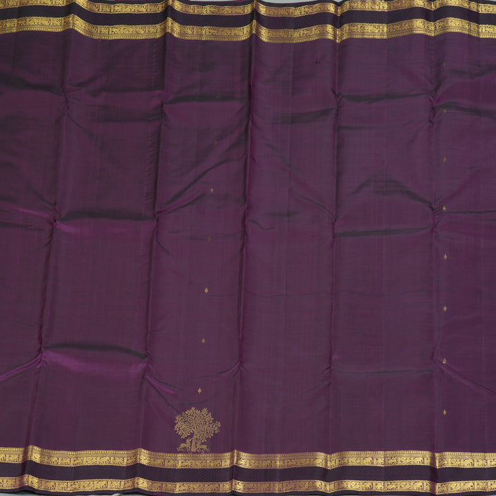 Hayagrivas Handloom Purple Kanjivaram Silk Saree KBF331E1-2