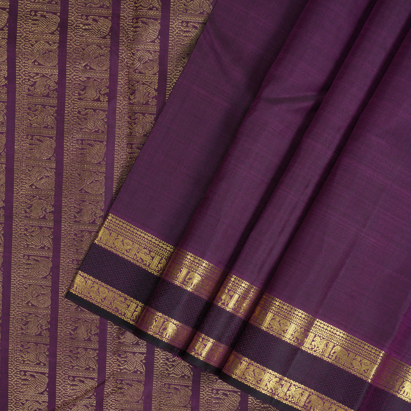 Hayagrivas Handloom Purple Kanjivaram Silk Saree KBF331E1-2