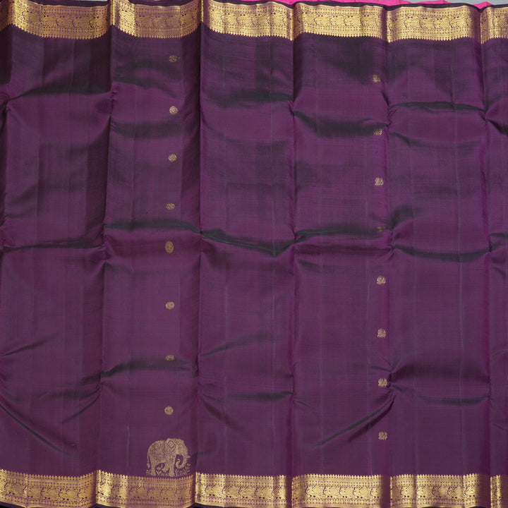 Hayagrivas Handloom Purple Kanjivaram Silk Saree KBF331E1-3