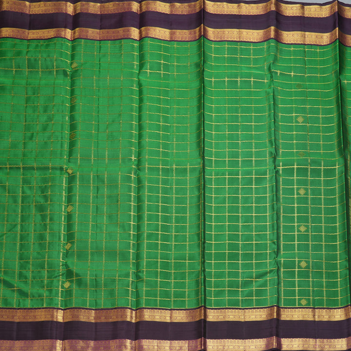 Hayagrivas Handloom Green Kanjivaram Silk Saree with Nagapazham Border KBF332E8-1