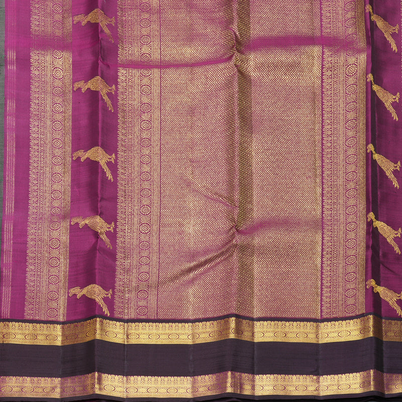 Hayagrivas Handloom Green Kanjivaram Silk Saree with Nagapazham Border KBF332E8-1