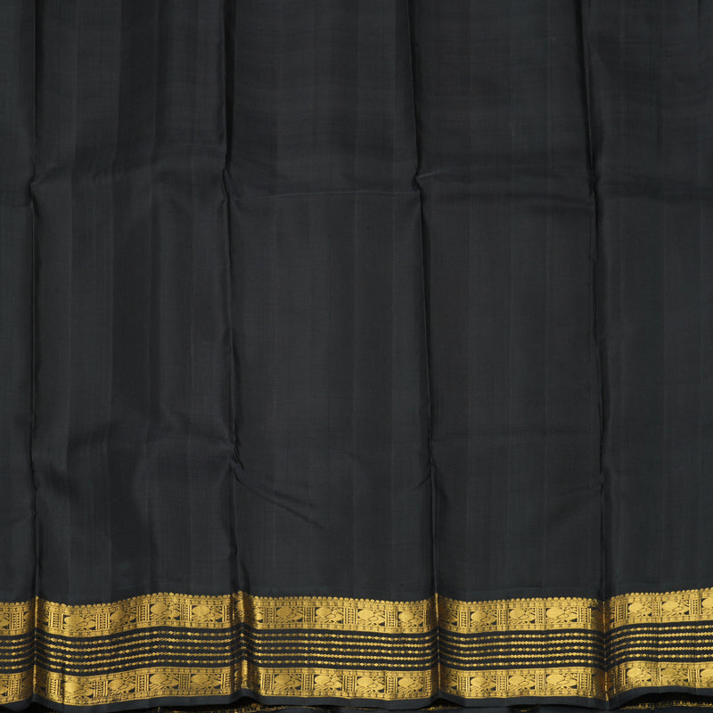 Hayagrivas Handloom Red Kanjivaram Silk Saree with Black Border KBF333E2-1