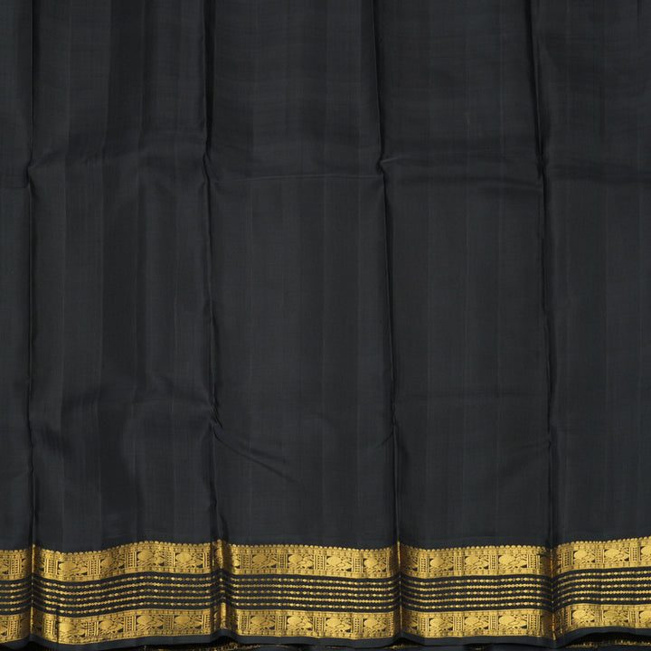Hayagrivas Handloom Red Kanjivaram Silk Saree with Black Border KBF333E2-1