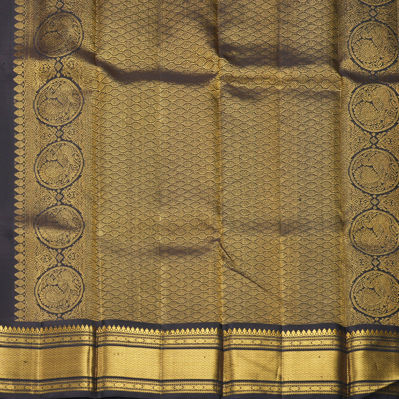 Hayagrivas Handloom Kanakambaram Orange Kanjivaram Silk Saree with Deep Nagapazham Border KBF333E6-1