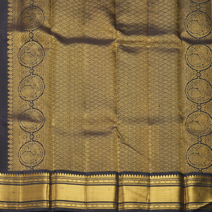 Hayagrivas Handloom Kanakambaram Orange Kanjivaram Silk Saree with Deep Nagapazham Border KBF333E6-1