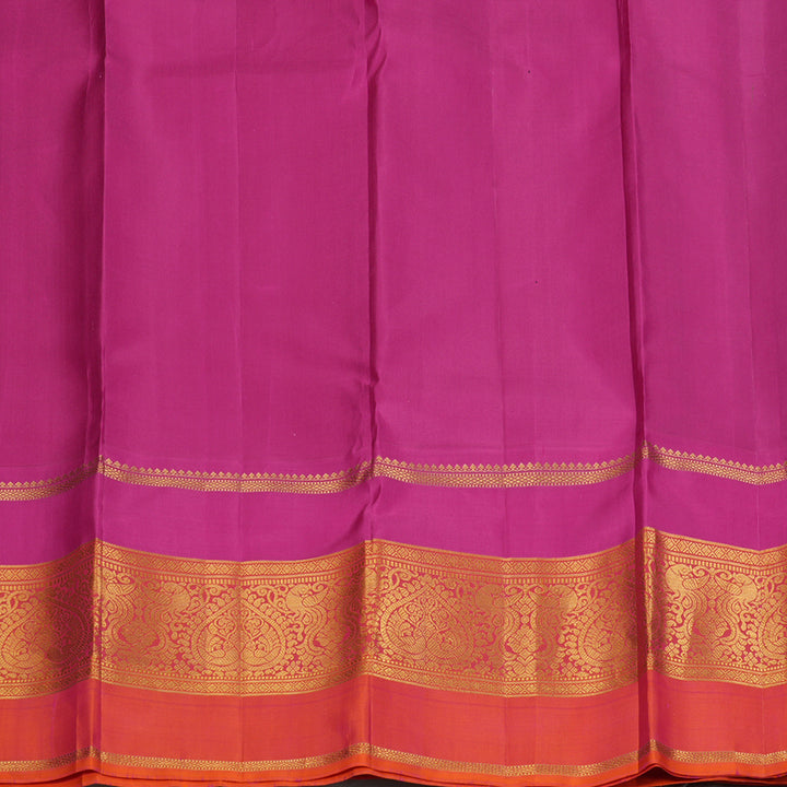 Hayagrivas Handloom Bottle Green Kanjivaram Silk Saree with Ganga Jamuna Border KBF334E4-1