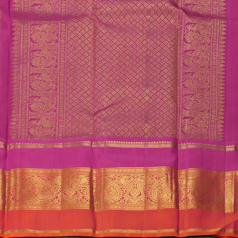 Hayagrivas Handloom Bottle Green Kanjivaram Silk Saree with Ganga Jamuna Border KBF334E4-1