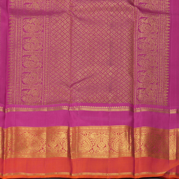Hayagrivas Handloom Bottle Green Kanjivaram Silk Saree with Ganga Jamuna Border KBF334E4-1