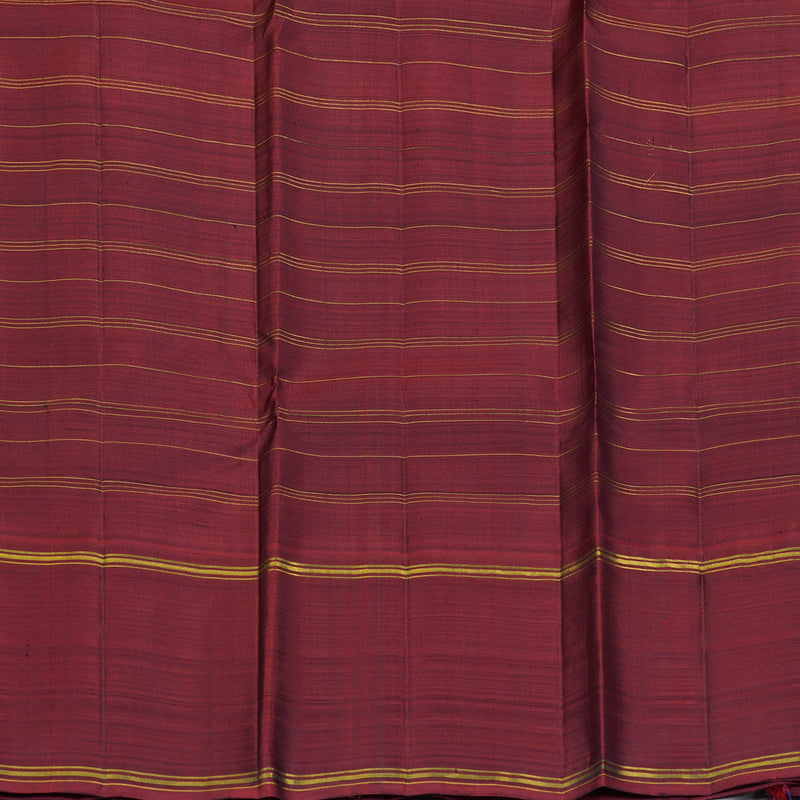 Hayagrivas Handloom Bottle Green Kanjivaram Silk Saree with Maroon Border KBF335E3-1