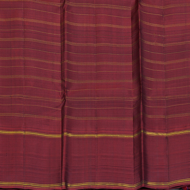 Hayagrivas Handloom Bottle Green Kanjivaram Silk Saree with Maroon Border KBF335E3-1
