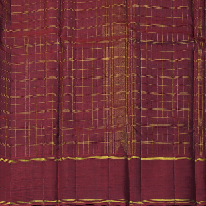 Hayagrivas Handloom Bottle Green Kanjivaram Silk Saree with Maroon Border KBF335E3-1