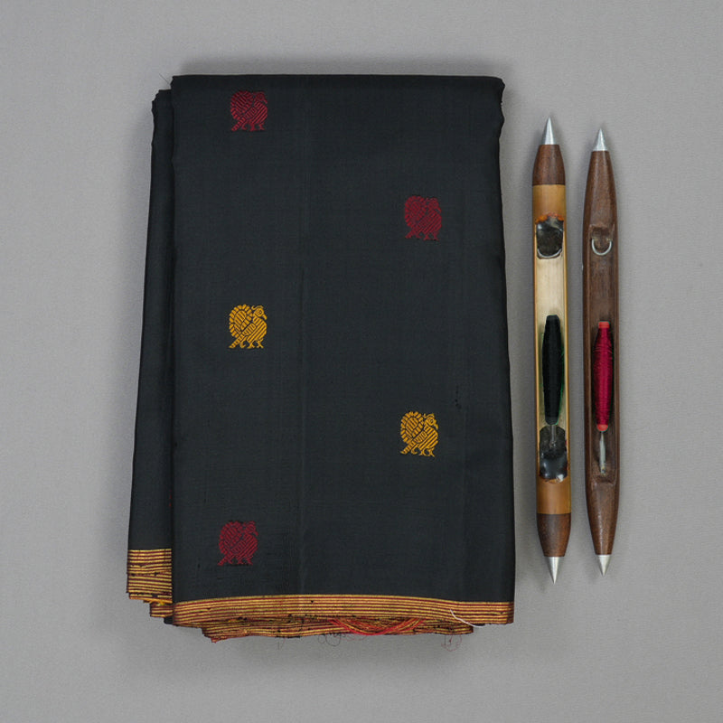 Hayagrivas Handloom Black Kanjivaram Silk Saree KBF33D1-1