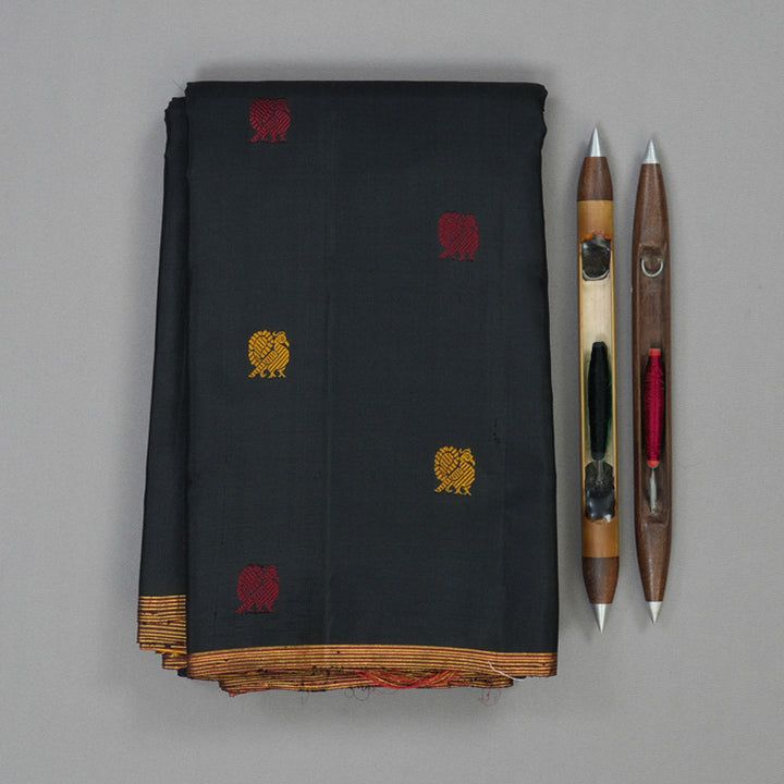 Hayagrivas Handloom Black Kanjivaram Silk Saree KBF33D1-1