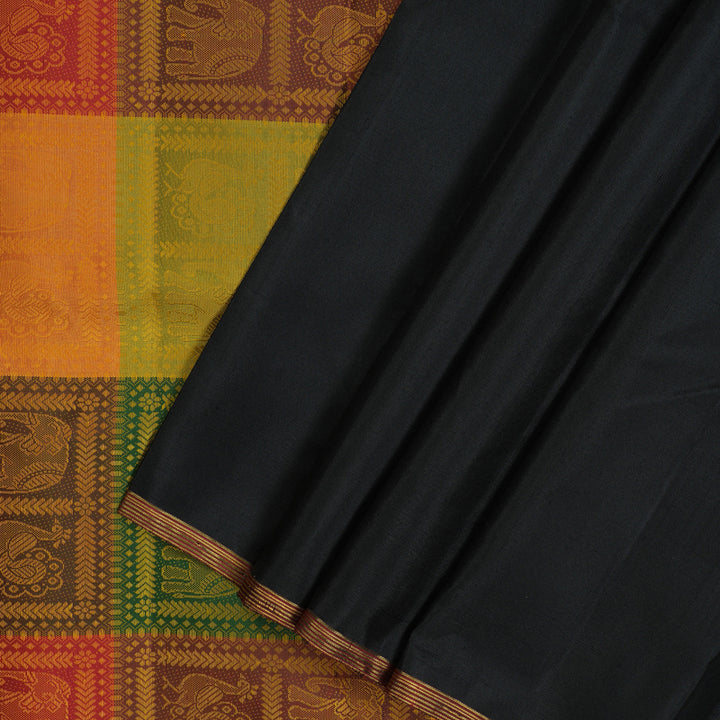 Hayagrivas Handloom Black Kanjivaram Silk Saree KBF33D1-1