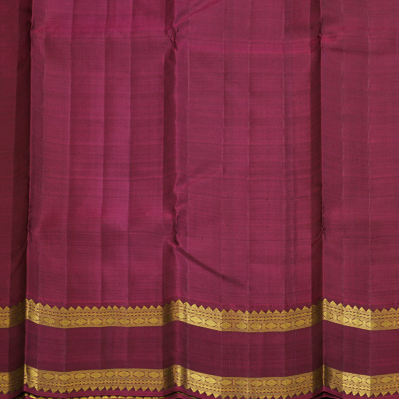 Hayagrivas Handloom Sandalwood Kanjivaram Silk Saree with Wine Border KBF341E1-1